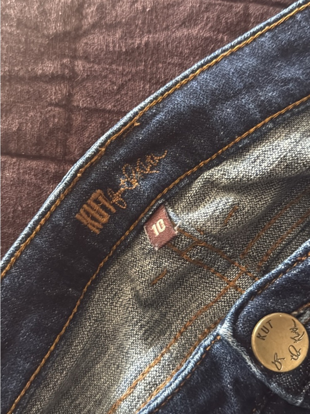 Kut from the Kloth Bootcut Jeans - Dark Indigo with Contrast Stitching
